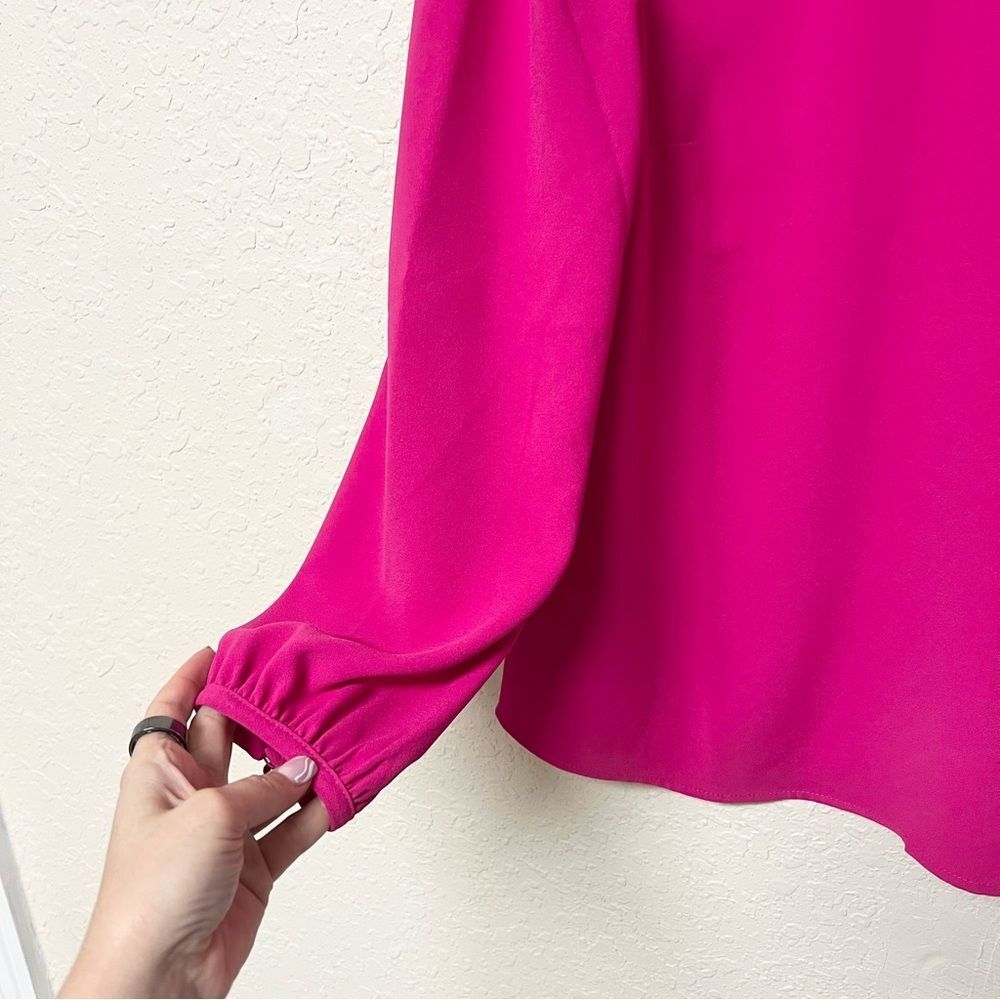 Chic Pink Ruffle Blouse - Picture 3 of 10